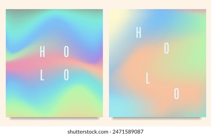 Holografische Hintergründe mit Neonfarben, ideal für moderne Designprojekte wie Plakate, Werbe-Banner, Broschüren, Flyer, Cover und Websites