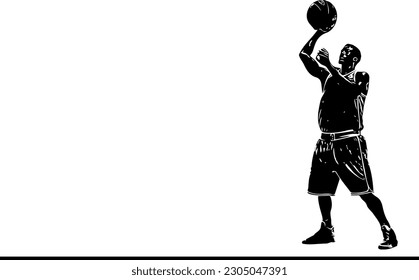 "Dynamic Hoop Enigma: Mesmerizing Silhouette of a Basketball Player"
"Graceful Court Contender: Striking Silhouette of a Skilled Basketball Player"