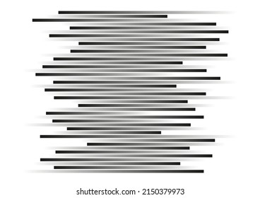 Dynamic horizontal black lines abstract background. Speed cover.