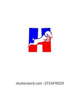 A dynamic horned goat leaping into a bold alphabet shape. Ideal for outdoor brands, mountain sports, farm identity, strong mascots, and modern rustic designs.
