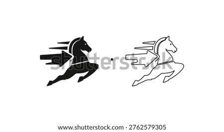 Dynamic Horse Logos Powerful Branding with Speed Grace Vector
