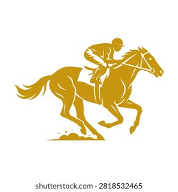 Dynamic horse racing icon representing competition, speed, and luxury sports.