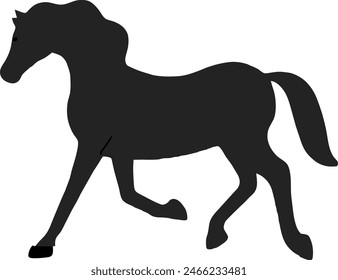 A dynamic horse vector design, imbued with the spirit of freedom and power. Its flowing lines and majestic posture convey strength and grace, ideal for adding dynamism to any project.