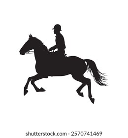 Dynamic Horseback Riding Silhouette - Equestrian in Motion