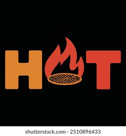 "Logotipo 'HOT' dinâmico com um design ardente com chamas e cores intensas. Perfeito para marcas que querem transmitir energia, emoção e ousadia. Ideal para restaurantes, eventos ou entretenimento."