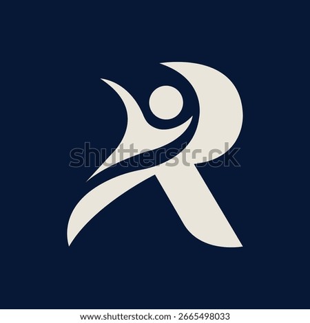 Dynamic Human Figure R Letter Logo Design