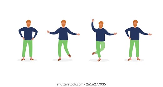 Dynamic human figures with playful poses and hand drawn silhouettes include minimalist dialogue bubbles and expressive shapes for trendy poster design with creative sketch textures and cut out element