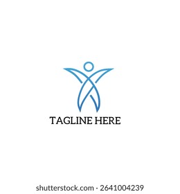 Dynamic human logo symbolizing wellness, vitality, and active lifestyle. Perfect for fitness centers, health coaching, rehabilitation clinics, or wellness brands