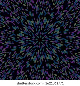 Dynamic hypnotic circular burst pattern mosaic background - psychedelic abstract vector graphic
