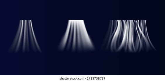 Dynamic ice swirl. Clean, flowing motion. Freshness and light energy. Soft curves, airy gradients and cool, fresh air. Conditioners circulate and purify the atmosphere vector illustration