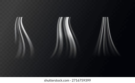 Dinámico remolino de hielo. Movimiento limpio y fluido. Frescura y energía lumínica. Curvas suaves, Gradientes aireados y aire fresco y fresco. Los acondicionadores circulan y purifican la atmósfera Ilustración vectorial
