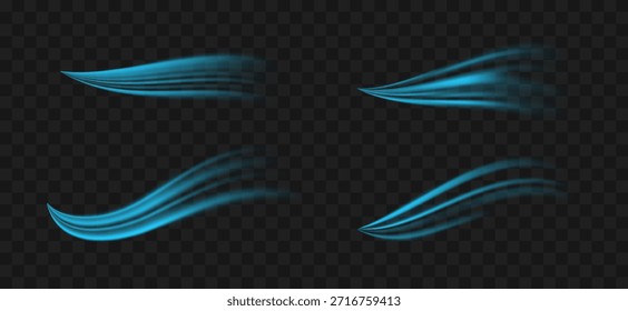 Dinámico remolino de hielo. Movimiento limpio y fluido. Frescura y energía lumínica. Curvas suaves, Gradientes aireados y aire fresco y fresco. Los acondicionadores circulan y purifican la atmósfera Ilustración vectorial