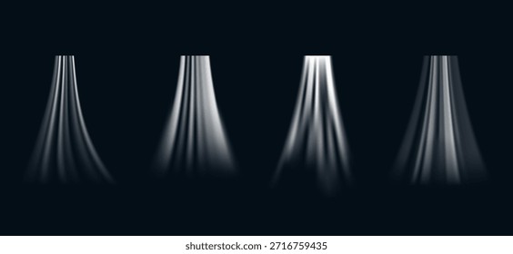 Dynamischer Eiswirbel. Sauber, fließende Bewegung. Frische und leichte Energie. Weiche Kurven, luftige Gradienten und kühle, frische Luft. Konditionierer zirkulieren und reinigen die Atmosphäre, Vektorgrafik