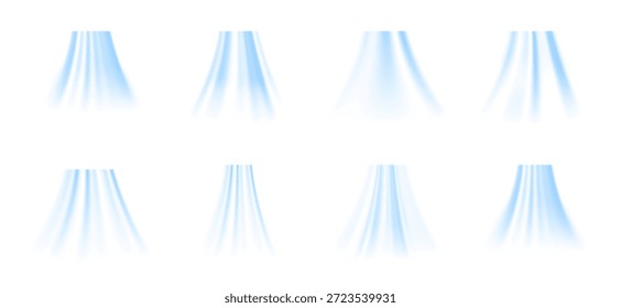 Dynamic ice swirl. Clean, flowing motion. Freshness and light energy. Soft curves, airy gradients and cool, fresh air. Conditioners circulate and purify the atmosphere vector illustration
