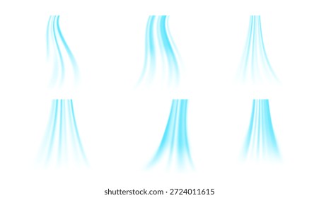 Espiral de gelo dinâmico. Movimento limpo e fluido. Frescura e energia leve. Curvas suaves, gradientes arejados e ar fresco e fresco. Condicionadores circulam e purificam a ilustração do vetor atmosférico