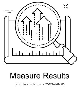 Dynamic icon representing the process of evaluating performance, analyzing outcomes, and assessing the impact of actions.