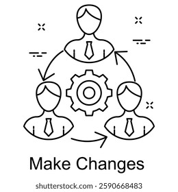 Dynamic icon representing the process of implementing adjustments, improvements, and optimizations for better outcomes.