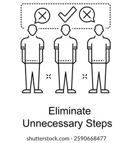 Dynamic icon representing the process of streamlining workflows by removing redundant and inefficient steps to enhance productivity and efficiency.
