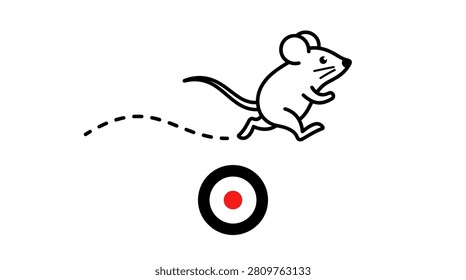 Dynamic icon representing rodent movement and trapping.