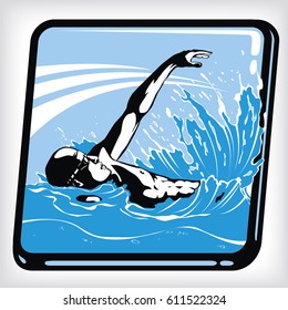 Dynamic icon of swim backstroke