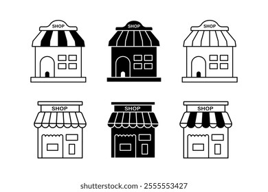 Dynamic Icons for Creating an Attractive Convenience Store Online Platform, Engaging Online Shop Building Icons for Convenience Store Entrepreneurs, shop, icons, online, store, e-commerce, marketplace