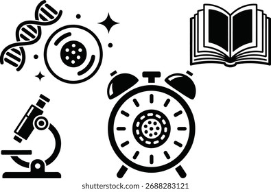 Dynamic icons representing scientific concepts, perfect for educational materials, research presentations, and design projects. Visualize ideas and inspire learning.