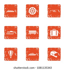 Dynamic icons set. Grunge set of 9 dynamic vector icons for web isolated on white background
