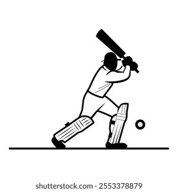 A dynamic illustration of a cricket batsman mid-shot, embodying power, precision, and the spirit of the game.