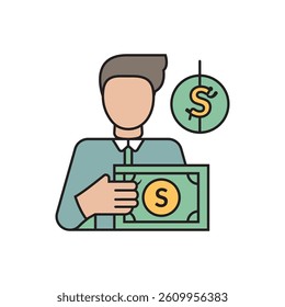 Dynamic Illustration of Currency and Wealth Concepts Featuring Dollar Signs and Financial Growth Elements	