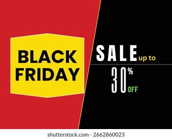A dynamic illustration design for a "Black Friday Sale" features bold typography and graphic elements. It's perfect for announcing discounts and promotions on digital ads and social media.