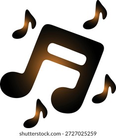 Ilustração dinâmica de notas musicais flutuando graciosamente, evocando ritmo e melodia, um vetor gráfico versátil perfeito para vários projetos criativos, simbolizando som e expressão artística