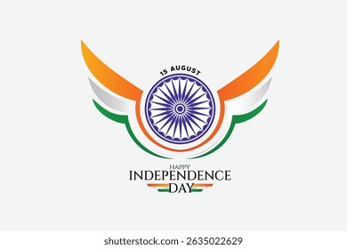 Emblema Dinâmico do Dia da Independência da Índia: Ashoka Chakra, Ashoka Chakra e Patriotic Wings.