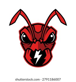 Dynamic insect esports logo perfect for gaming teams, sports branding, or apparel design featuring a powerful ant character.