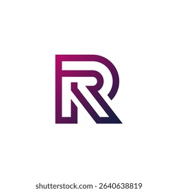 Dynamic Interlocking Letter R Monogram Logo