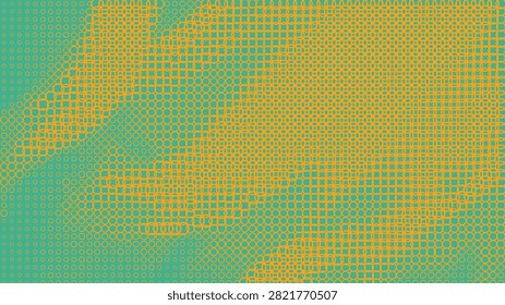 Dynamic interplay of organic forms and geometric dots, gradient transition, abstract visual art, modern design.