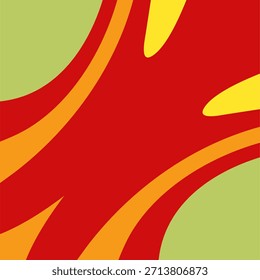 Dynamisches Zusammenspiel von warmen und kühlen Farben in einem abstrakten verflochtenen Muster mit glatten organischen Kurven