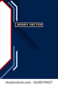 Plantilla de diseño de Jersey dinámico en azul, blanco y rojo