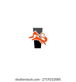 Silueta de zorro saltando dinámica con el alfabeto en el fondo, expresando agilidad, inteligencia y movimiento. Perfecto para marcas deportivas, logotipos creativos y diseño de Vector audaz