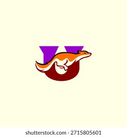 Dynamic jumping fox silhouette combined with Letter U logo, symbolizing agility, intelligence, and speed. Ideal for modern branding, mascots, creative logos, and clean vector identity