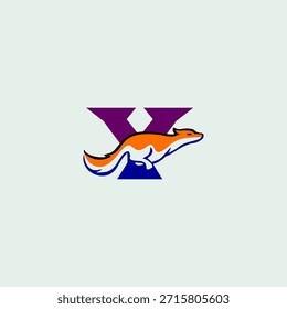 Silueta dinámica de zorro saltador combinada con el logotipo de la letra Y, que simboliza la agilidad, la inteligencia y la velocidad. Ideal para marcas modernas, mascotas, logotipos creativos e identidad de Vector limpia