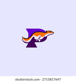 Dynamische Fuchs-Silhouette kombiniert mit dem Letter P-Logo, das Agilität, Intelligenz und Geschwindigkeit symbolisiert. Ideal für modernes Branding, Maskottchen, kreative Logos und eine saubere Vektoridentität
