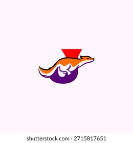 Silueta dinámica de zorro saltador combinada con el logotipo de la letra J, que simboliza agilidad, inteligencia y velocidad. Ideal para marcas modernas, mascotas, logotipos creativos e identidad de Vector limpia