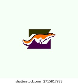 Silueta dinámica de zorro saltador combinada con el logotipo de la letra Z, que simboliza la agilidad, la inteligencia y la velocidad. Ideal para marcas modernas, mascotas, logotipos creativos e identidad de Vector limpia