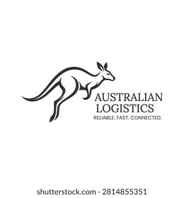 Dynamic jumping kangaroo icon for transport and delivery services.