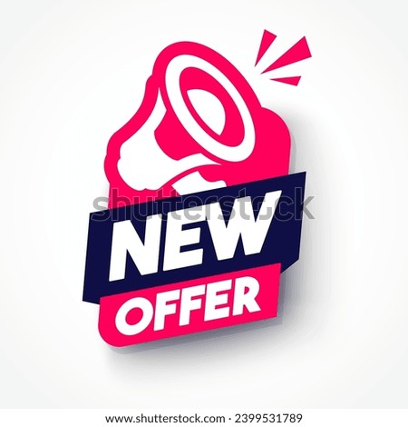 Dynamic Label With Megaphone Icon And Text New Offer
