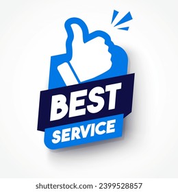 Dynamic Label With Thumb Up Icon And Text Best Service