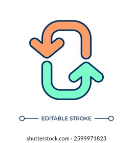 Dynamic lanes RGB color icon. Optimizing capacity of roads. Traffic management solutions. Transport control improvement. Isolated vector illustration. Simple filled line drawing. Editable stroke