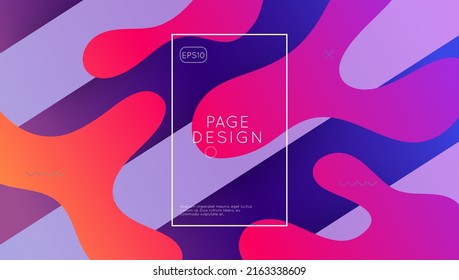 Dynamic Layout. Business Geometry. Blue Bright Flyer. Abstract Concept. Tech Landing Page. Cool Rainbow Banner. Mobile Page. Fluid Design. Violet Dynamic Layout