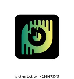 Dynamic letter D logo with a melt touch. Suitable for logos of various types of companies, especially those engaged in music.