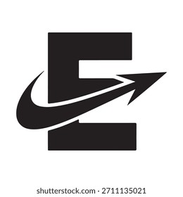 Dynamic Letter E Logo Design with Forward Motion